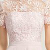 Formal & Evening | A-line High Neck Floor-Length Lace Chiffon Evening Dress As Picture – Womens