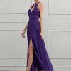 Formal & Evening | A-line Illusion Scoop Floor-Length Chiffon Evening Dress With Appliques Lace Regency – Womens