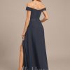 Formal & Evening | A-line Off the Shoulder Floor-Length Lace Chiffon Evening Dress With Sequins As Picture – Womens