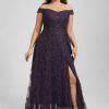 Formal & Evening | A-line Off the Shoulder Floor-Length Sequin Lace Evening Dress As Picture – Womens