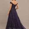 Formal & Evening | A-line Off the Shoulder Floor-Length Sequin Lace Evening Dress As Picture – Womens