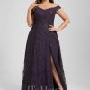 Formal & Evening | A-line Off the Shoulder Floor-Length Sequin Lace Evening Dress As Picture – Womens