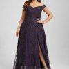 Formal & Evening | A-line Off the Shoulder Floor-Length Sequin Lace Evening Dress As Picture – Womens