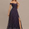 Formal & Evening | A-line Off the Shoulder Floor-Length Sequin Lace Evening Dress As Picture – Womens