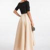 Formal & Evening | A-line Scoop Asymmetrical Satin Lace Evening Dress As Picture – Womens