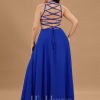 Formal & Evening | A-line Scoop Floor-Length Chiffon Evening Dress Royal Blue – Womens