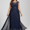 Formal & Evening | A-line Scoop Illusion Floor-Length Lace Chiffon Evening Dress With Sequins As Picture – Womens