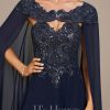 Formal & Evening | A-line Scoop Sweep Train Lace Chiffon Evening Dress With Sequins As Picture – Womens