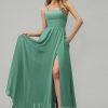 Formal & Evening | A-line Square Floor-Length Chiffon Evening Dress As Picture – Womens