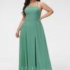 Formal & Evening | A-line Square Floor-Length Chiffon Evening Dress As Picture – Womens