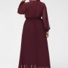 Formal & Evening | A-line V-Neck Floor-Length Chiffon Evening Dress With Bow Pleated Cabernet – Womens