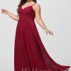 Formal & Evening | A-line V-Neck Floor-Length Chiffon Evening Dress With Pleated Dark Navy – Womens