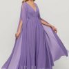 Formal & Evening | A-line V-Neck Floor-Length Chiffon Evening Dress With Pleated Tahiti – Womens