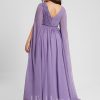 Formal & Evening | A-line V-Neck Floor-Length Chiffon Evening Dress With Pleated Tahiti – Womens