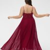 Formal & Evening | A-line V-Neck Floor-Length Lace Chiffon Evening Dress With Sequins Burgundy – Womens