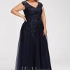 Formal & Evening | A-line V-Neck Floor-Length Tulle Lace Evening Dress With Sequins As Picture – Womens