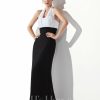 Formal & Evening | Empire Halter Floor-Length Chiffon Evening Dress With Pleated As Picture – Womens