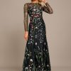 Formal & Evening | Sheath/Column Boat Neck Illusion Floor-Length Lace Evening Dress As Picture – Womens