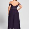 Formal & Evening | Trumpet/Mermaid Off the Shoulder Cold Shoulder Floor-Length Chiffon Sequin Lace Evening Dress With Beading As Picture – Womens