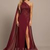 Formal & Evening | Trumpet/Mermaid One Shoulder Floor-Length Lace Chiffon Evening Dress With Sequins As Picture – Womens