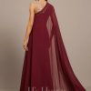 Formal & Evening | Trumpet/Mermaid One Shoulder Floor-Length Lace Chiffon Evening Dress With Sequins As Picture – Womens