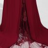 Formal & Evening | Trumpet/Mermaid V-Neck Sweep Train Lace Chiffon Evening Dress With Sequins Burgundy – Womens