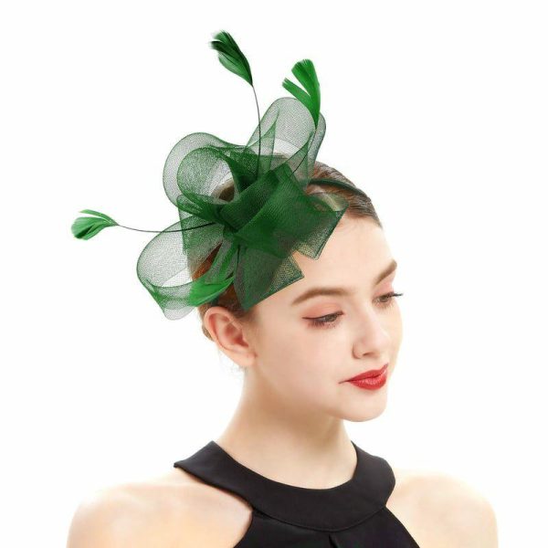 Hats | Classic Bowknot Mesh Cocktail/Kentucky Derby Fascinators With Clip/Headband Green – Girls