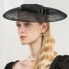 Hats | Classic Bowknot Sinamay Tea Party/Cocktail/Kentucky Derby Saucer Hats/Fascinators Black – Girls