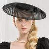 Hats | Classic Bowknot Sinamay Tea Party/Cocktail/Kentucky Derby Saucer Hats/Fascinators Black – Girls