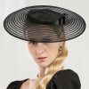 Hats | Classic Bowknot Sinamay Tea Party/Cocktail/Kentucky Derby Saucer Hats/Fascinators Black – Girls