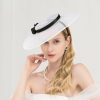 Hats | Classic Bowknot Sinamay Tea Party/Cocktail/Kentucky Derby Saucer Hats/Fascinators Black – Girls