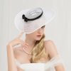 Hats | Classic Bowknot Sinamay Tea Party/Cocktail/Kentucky Derby Saucer Hats/Fascinators Black – Girls