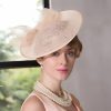 Hats | Elegant Bowknot Sinamay Cocktail/Kentucky Derby Saucer Hats/Fascinators With Headband Pink – Girls