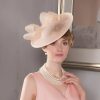 Hats | Elegant Bowknot Sinamay Cocktail/Kentucky Derby Saucer Hats/Fascinators With Headband Pink – Girls