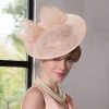 Hats | Elegant Bowknot Sinamay Cocktail/Kentucky Derby Saucer Hats/Fascinators With Headband Pink – Girls