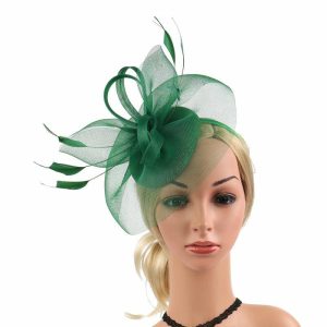 Hats | Elegant Bowknot Sinamay Cocktail/Kentucky Derby/Ladies Day Pillbox Hats/Fascinators With Clip/Headband Military Green – Girls