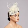 Hats | Elegant Flower/Pearl Mesh Cocktail/Kentucky Derby/Ladies Day Fascinators With Clip Beige – Girls