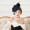 Hats | Elegant Wool Wedding/Cocktail/Ladies Day Saucer Hats/Fascinators With Headband Burgundy – Girls