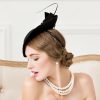 Hats | Elegant Wool Wedding/Cocktail/Ladies Day Saucer Hats/Fascinators With Headband Burgundy – Girls