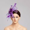 Hats | Faux Feather/Flower Mesh Kentucky Derby Fascinators With Clip Dark Navy – Girls