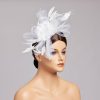 Hats | Faux Feather/Flower Mesh Kentucky Derby Fascinators With Clip Dark Navy – Girls