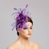 Hats | Faux Feather/Flower Mesh Kentucky Derby Fascinators With Clip Dark Navy – Girls