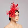 Hats | Faux Feather/Flower Mesh Kentucky Derby Fascinators With Clip Dark Navy – Girls