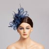 Hats | Faux Feather/Flower Mesh Kentucky Derby Fascinators With Clip Dark Navy – Girls