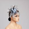 Hats | Faux Feather/Flower Mesh Kentucky Derby Fascinators With Clip Dark Navy – Girls