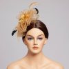 Hats | Faux Feather/Flower Mesh Kentucky Derby Fascinators With Clip Gold – Girls