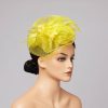 Hats | Faux Feather/Flower Mesh Kentucky Derby Fascinators With Clip Gold – Girls