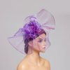 Hats | Faux Feather/Flower Mesh Kentucky Derby Fascinators With Clip Purple – Girls