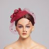 Hats | Imitation Pearls/Veil Mesh Kentucky Derby Fascinators With Clip Burgundy – Girls