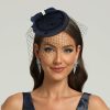 Hats | Vintage Bowknot/Veil Mesh Tea Party/Cocktail/Kentucky Derby Pillbox Hats/Fascinators With Clip Dark Navy – Girls